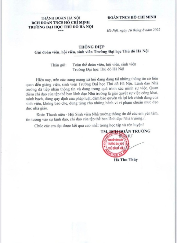 Trường đại học Thủ đô Hà Nội tạm dừng công việc giảng dạy với thầy giáo bị tố quấy rối tình dục - Ảnh 1.