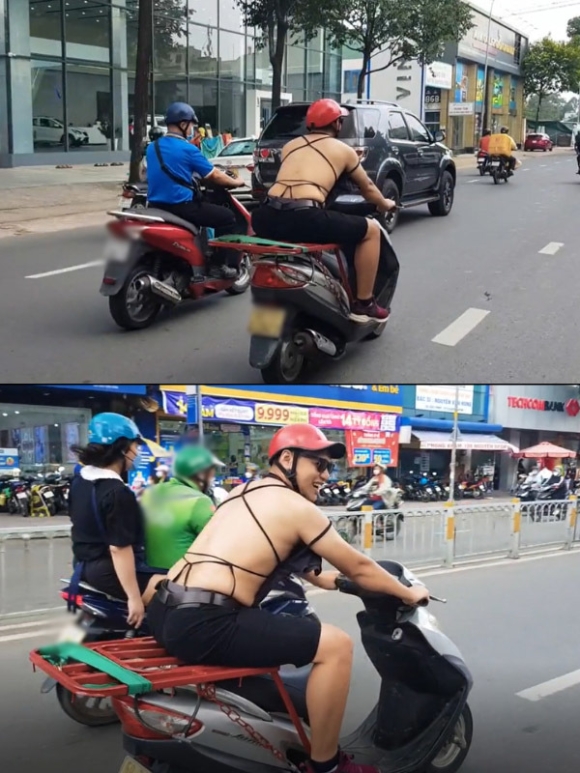Xuất hiện chàng trai bắt trend mặc áo hở lưng dạo phố Sài Gòn - Hình 3
