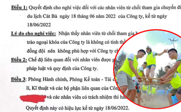 Xôn xao câu chuyện nhân viên ở Hà Nội sẽ bị đuổi việc nếu từ chối đi du lịch cùng công ty: Luật sư lên tiếng!